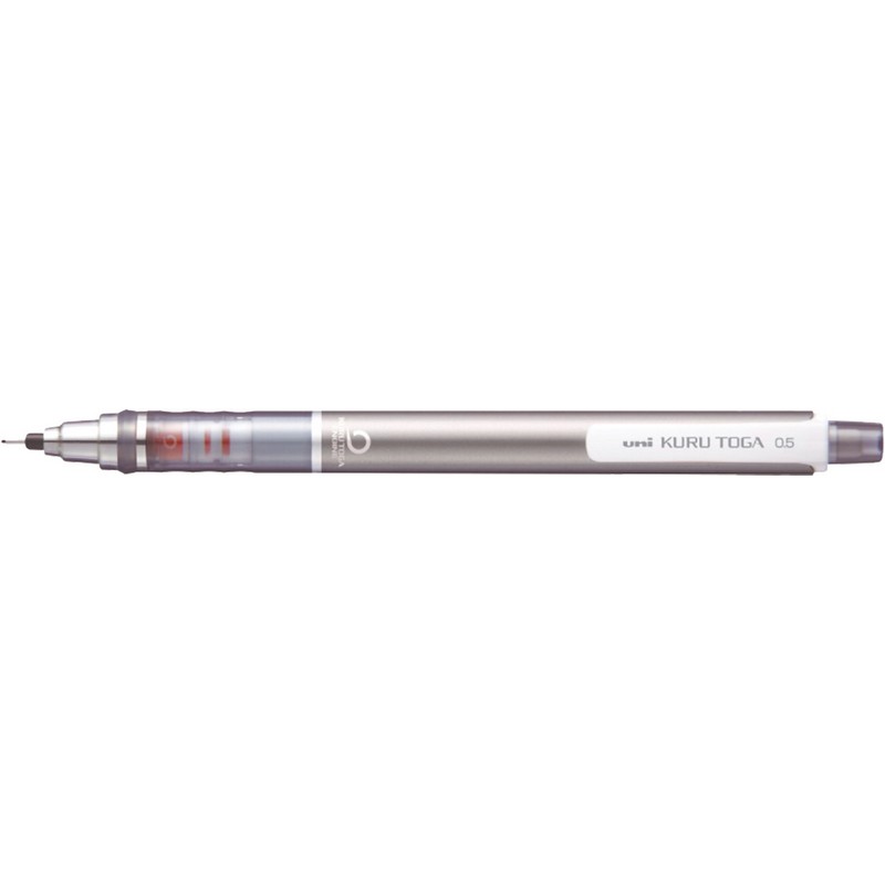 Uni Kuru Toga M5-450 Auto Pencil 1Pcs, 銀色, large