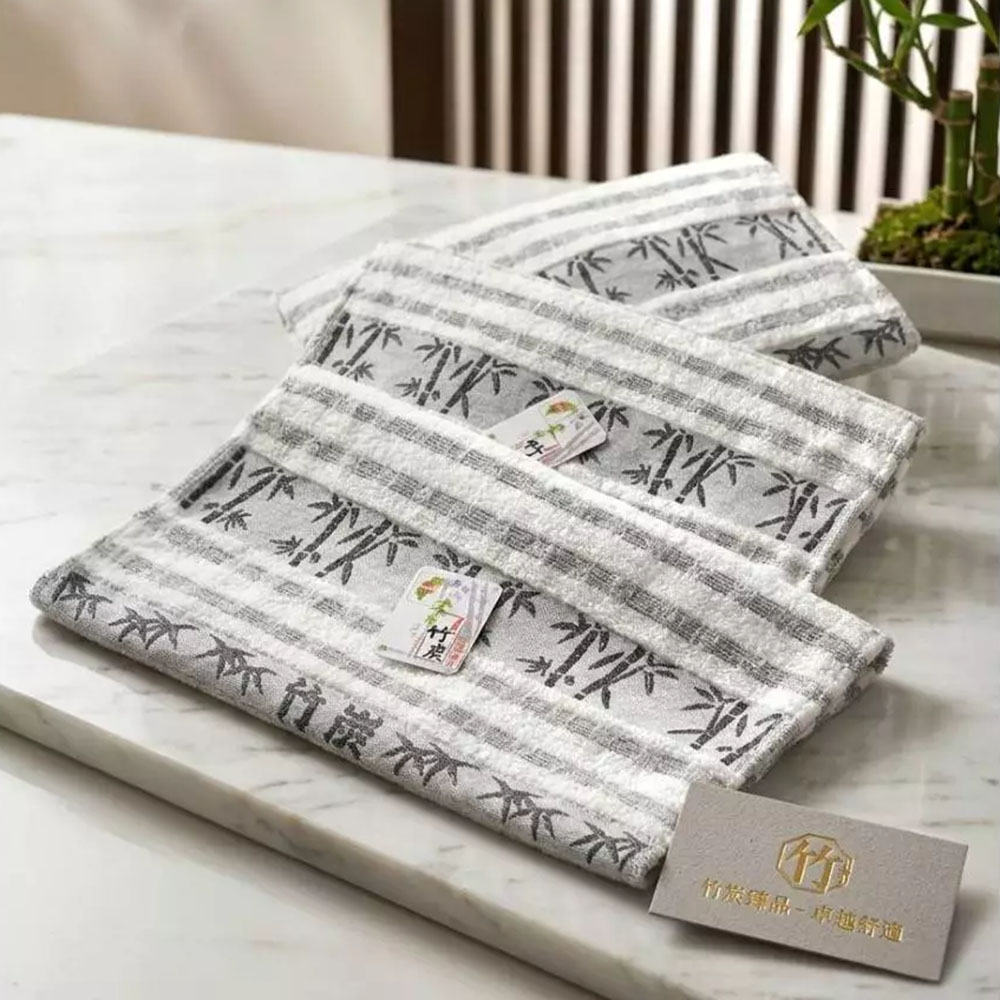 [Kaimei Cotton] MIT made in Taiwan 24 taels of top quality combed cotton antibacterial and deodorizing pure cotton bamboo charcoal towels, , large