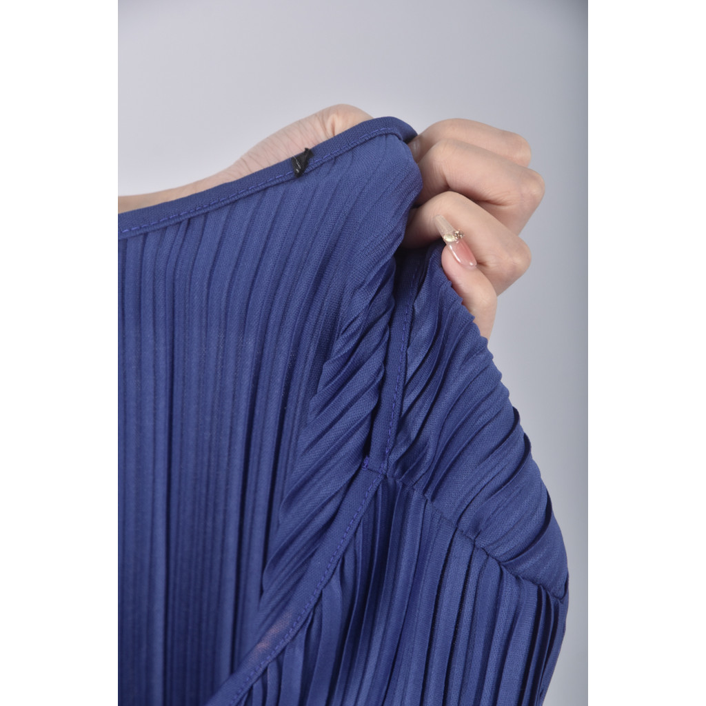 (M) 質感無袖藍色綁帶洋裝二手衣, , large