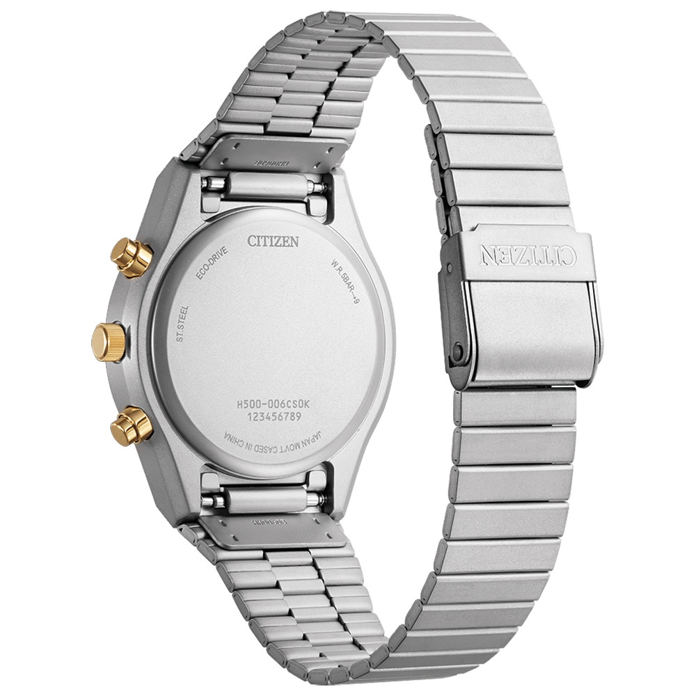 CITIZEN 星辰 昭和金限定款 限量光動能三眼計時手錶 中性錶 38mm AT2544-64E, , large
