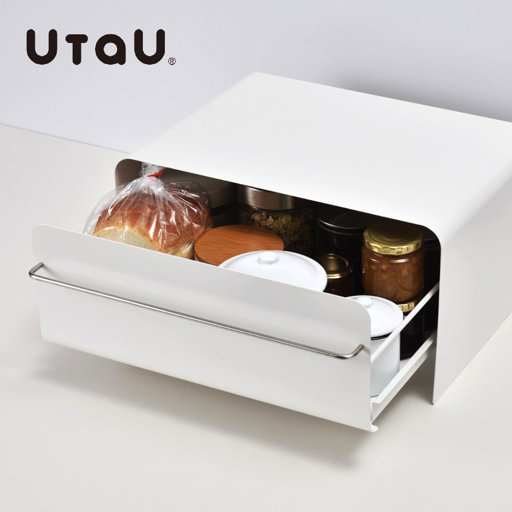 【UtaU】Japan-Designed Stylish Drawer-Type Storage Cabinet, Large (Magnetic Storage / Toaster Storage / Appliance Storage / Drawer Design) – Snow Peak White, , large