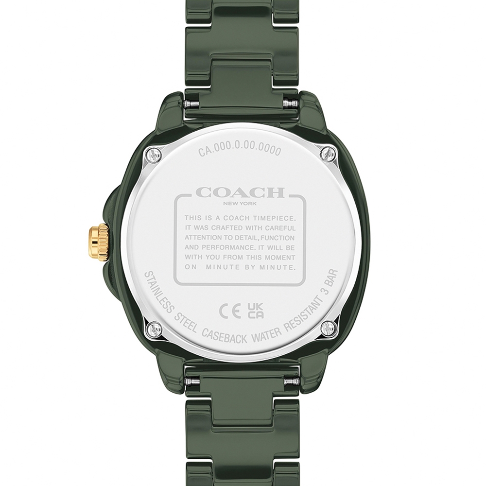 COACH Kitt 橄欖綠 晶鑽陶瓷女錶 34mm CO14504404, , large