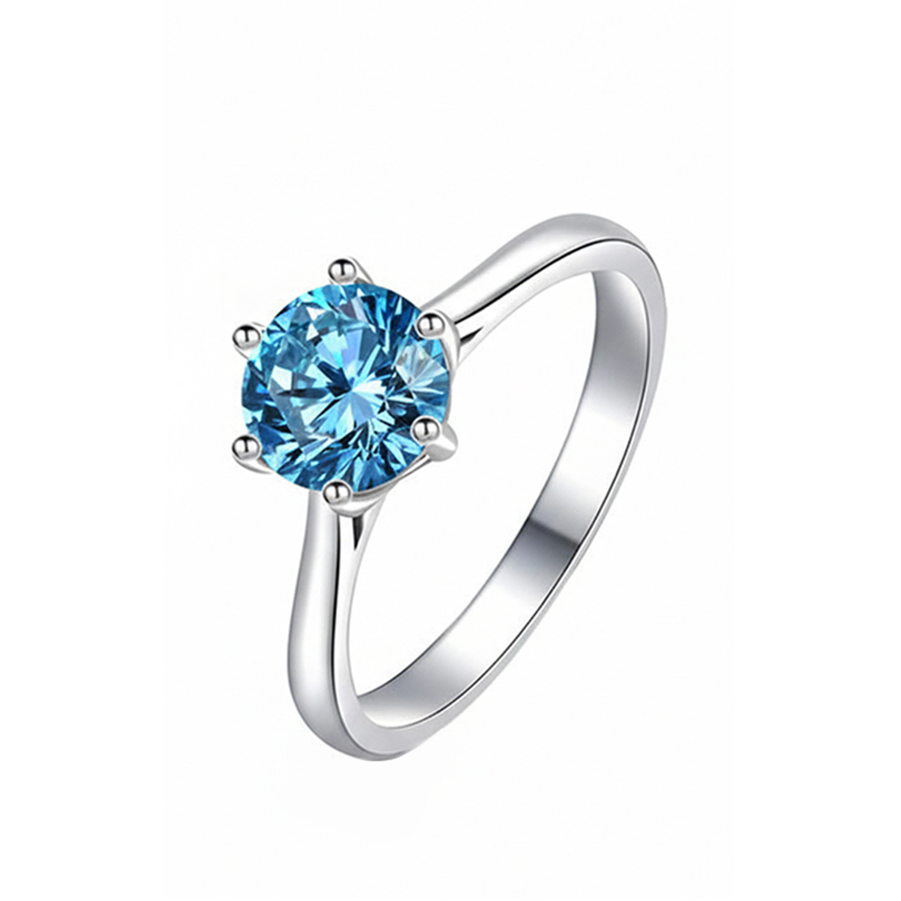 【CITY STAR】IGI Classic Six-Prong 1-Carat Diamond Ring (14K Gold) - Blue Diamond (D / VVS or higher / 3EX), , large