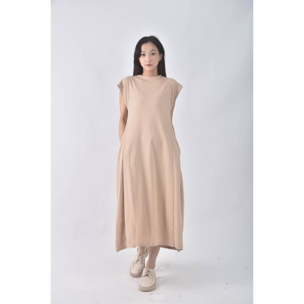 (S) nad shop無袖杏色洋裝二手衣, , large