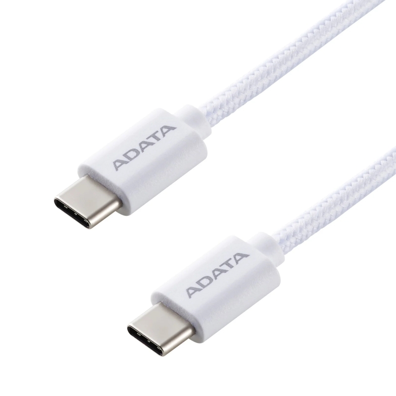 【ADATA 威剛】USB-C to USB-C 白色 充電傳輸線 編織線 長度 200cm, , large