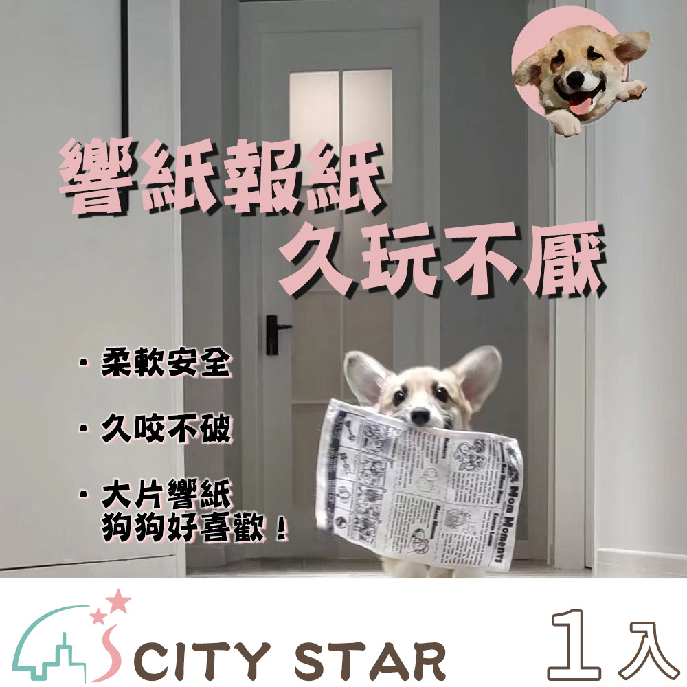 【CITY STAR】寵物狗狗發聲報紙可耐咬磨牙自嗨玩具, , large