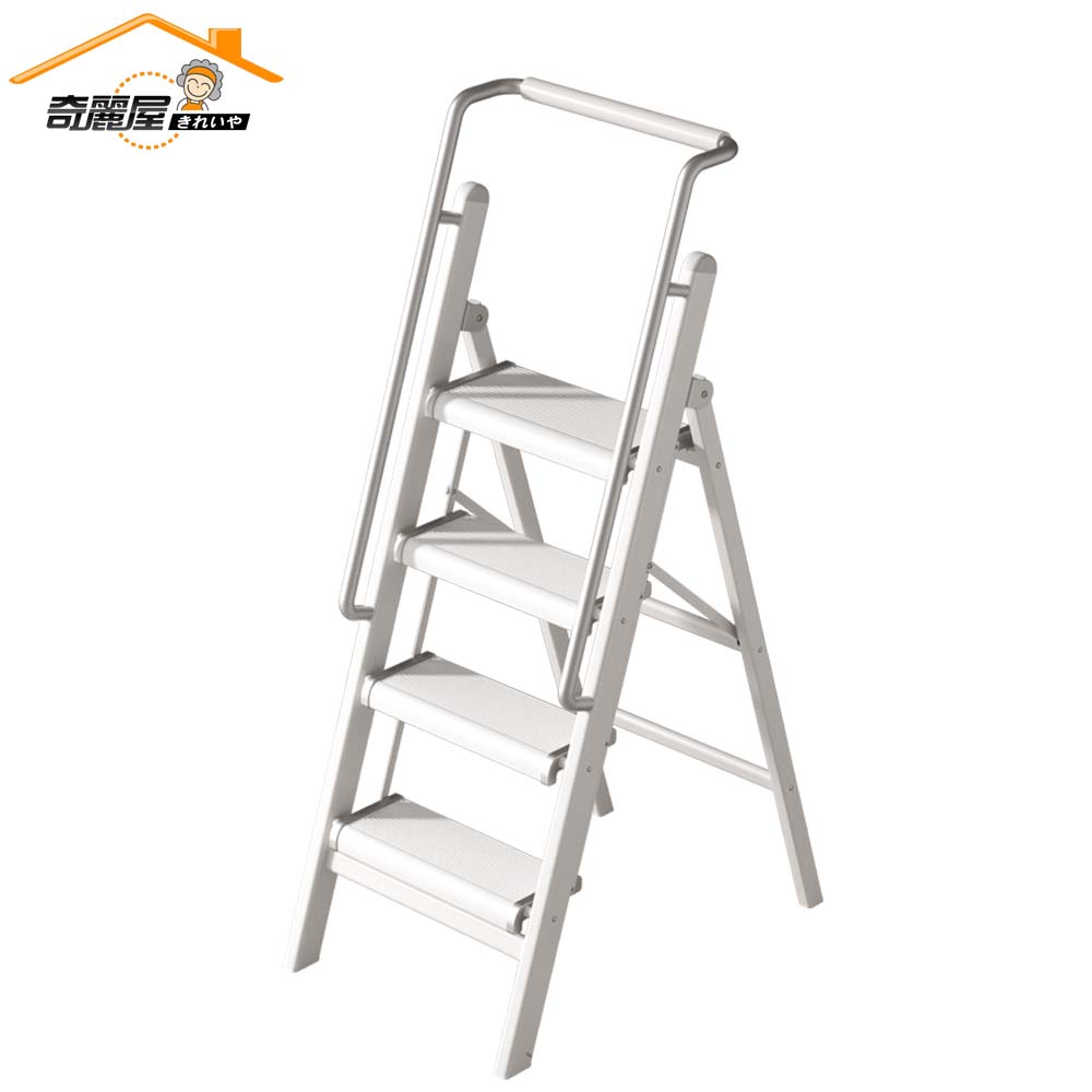 Qiliwu thickened aluminum alloy handrail four-step ladder, , large