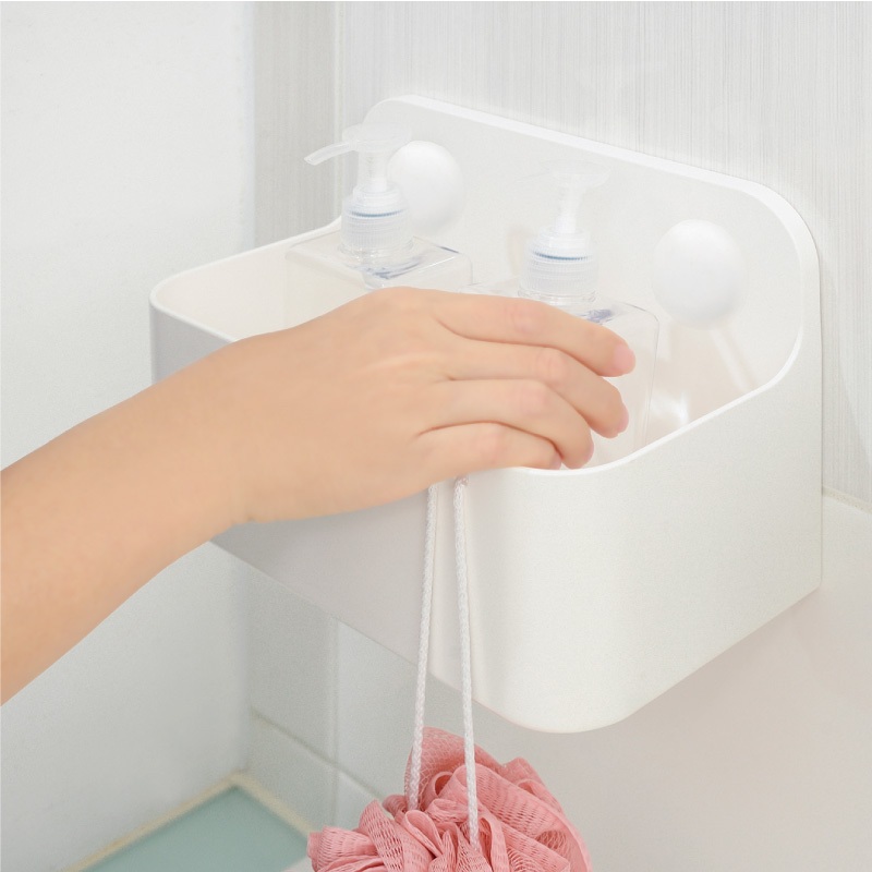 【收納精靈】RT-A8008 大置物盒 居家浴室 收納盒 內附無痕膠片-白色, , large