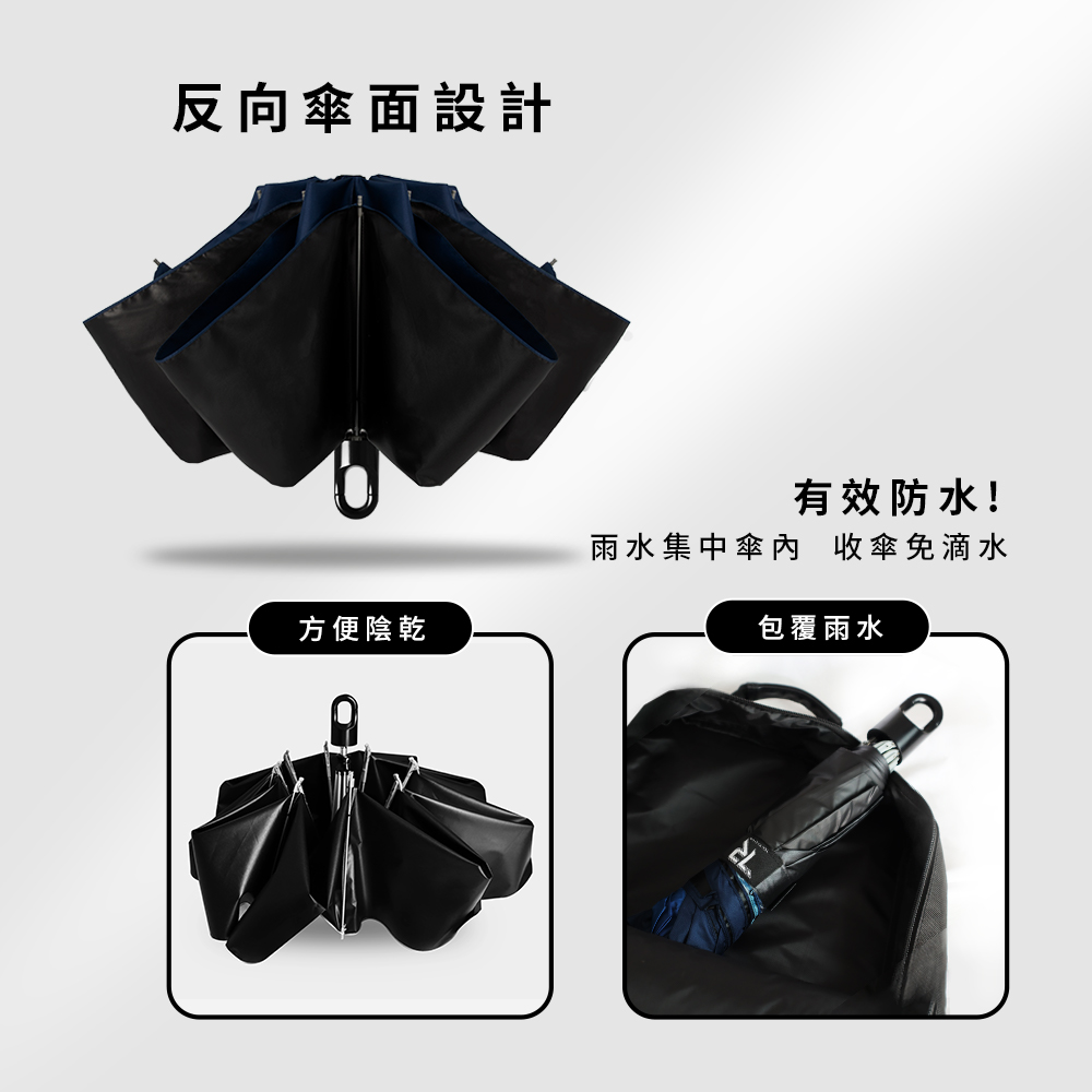 [TDN]月亮貓放大降溫秒收傘 瞬收傘反向傘(防風自動收傘B7433C)天空藍, , large