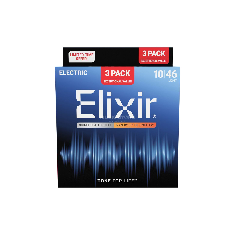 Elixir 16567 Nanoweb 薄包覆 電吉他套弦 10-46 3套組【敦煌樂器】, , large