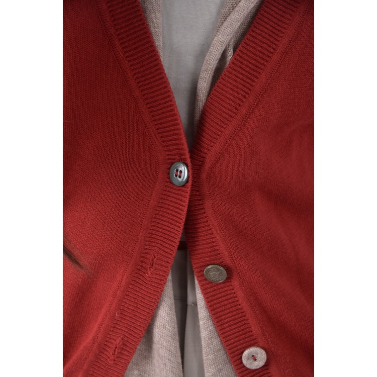 (F) gozo棉質假兩件紅色外套二手衣, , large