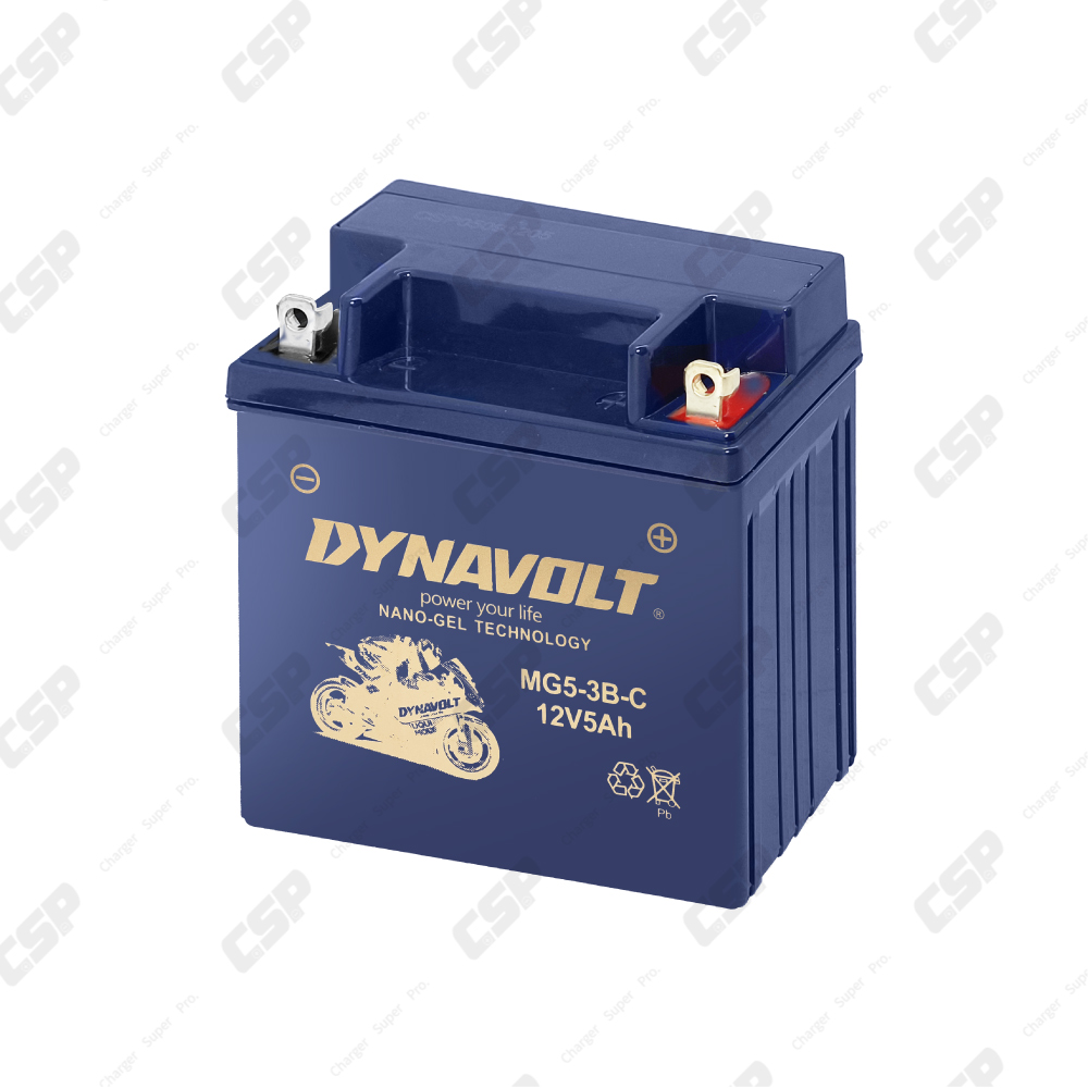 DYNAVOLT MG5-3B-C 12V5Ah Nano Gel Battery for Motorcycles Compatible with YB5L-B1 and 12N5S-3B Motorcycle Batteries, , large