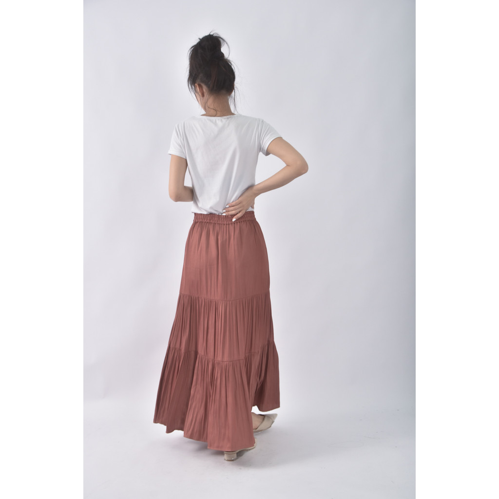 (S) 質感棕色長裙二手衣, , large