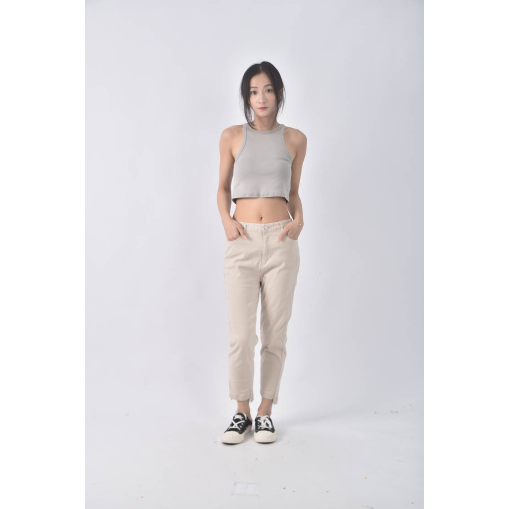 (S) flyup韓牌寬版杏色長褲二手衣, , large