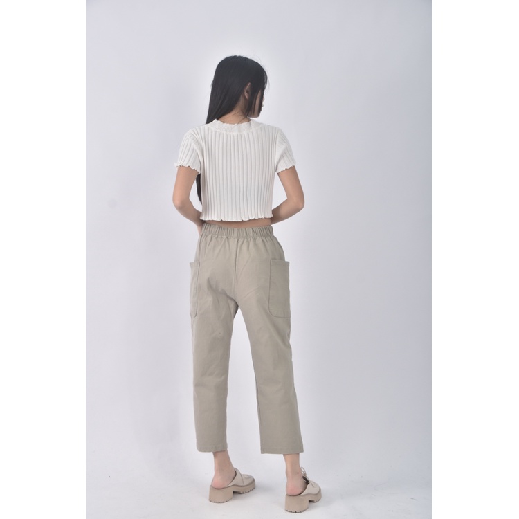 (S) the pick高腰寬鬆綠色長褲二手衣, , large