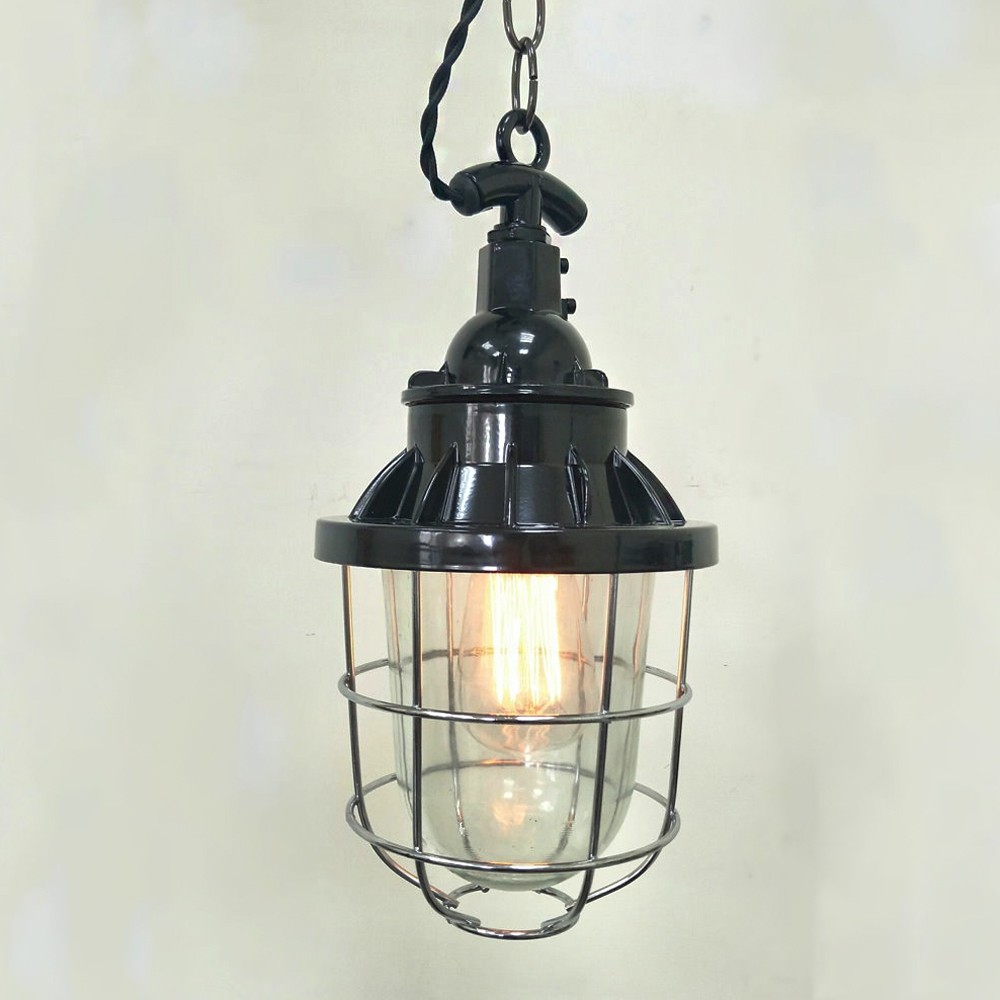 【H&R安室家】 17x32cm無燈罩船用鑄鐵吊燈 ZA0130, , large