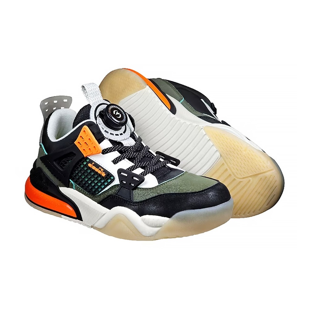 DIADORA迪亞多那 陸戰隊大童籃球鞋 童運動鞋 童鞋 寬楦 輕量 保護後跟 減震 穩定 抗菌 除臭 白黑紅 黑綠桔, , large