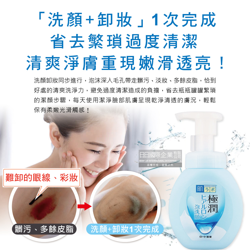 [日日好物]日本ROHTO樂敦-HADALABO肌研極潤3重玻尿酸潤澤泡沫洗面乳160ml/瓶(嫩光澤潔顏慕絲,臉部清潔卸淡妝泡泡洗顏霜,溫和親膚全膚質適用), , large