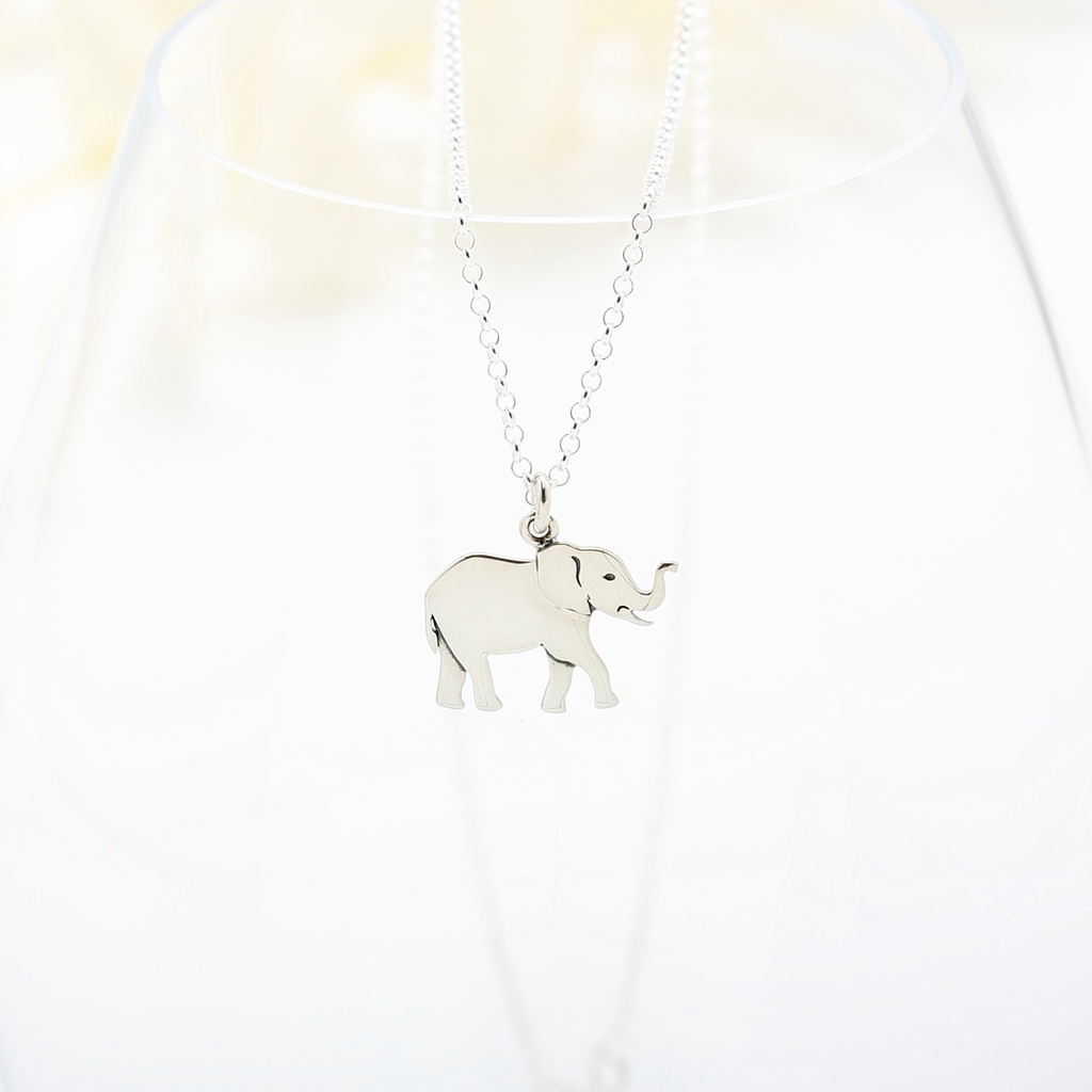 【Angel & Me】可愛 大象 Elephant s925 純銀 項鍊 生日 情人節 聖誕節 寵物紀念品 禮物, , large
