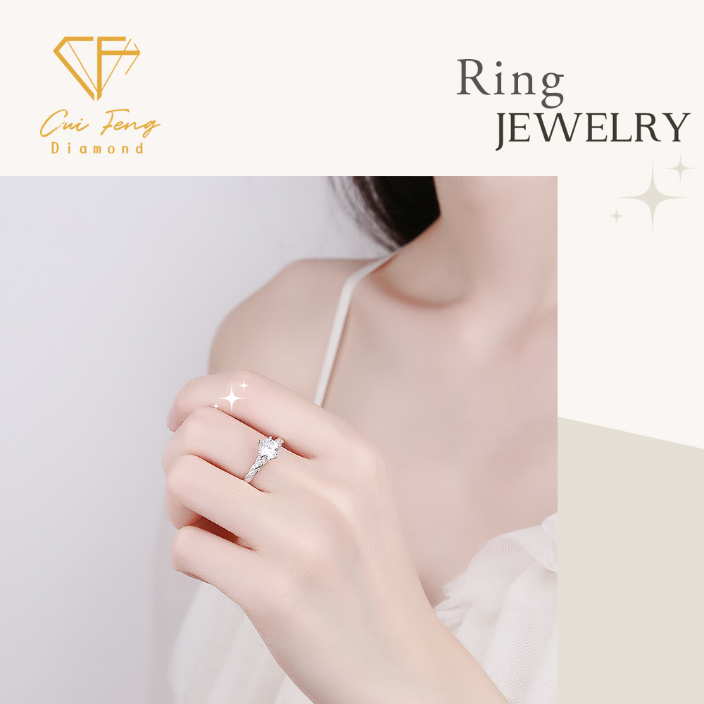 【CF鑽飾】戒指《1克拉男女對戒 典雅C》莫桑鑽 純銀 鑽戒, , large