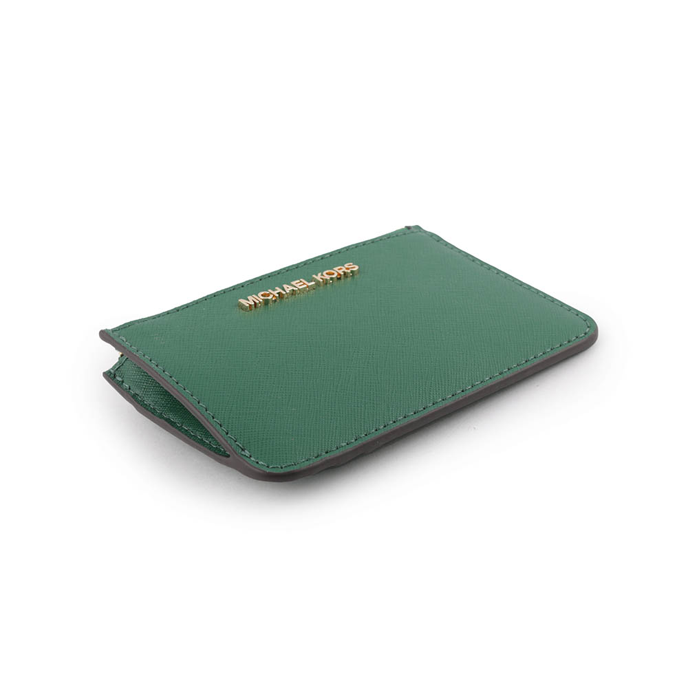 Michael Kors 素面皮革零錢包/卡夾/鑰匙包/寶石綠, , large