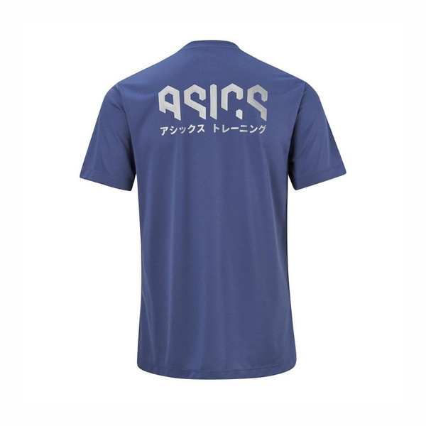 Asics 男女 T恤 運動上衣 休閒短袖 亞洲版 深藍 [2031E355-401], , large
