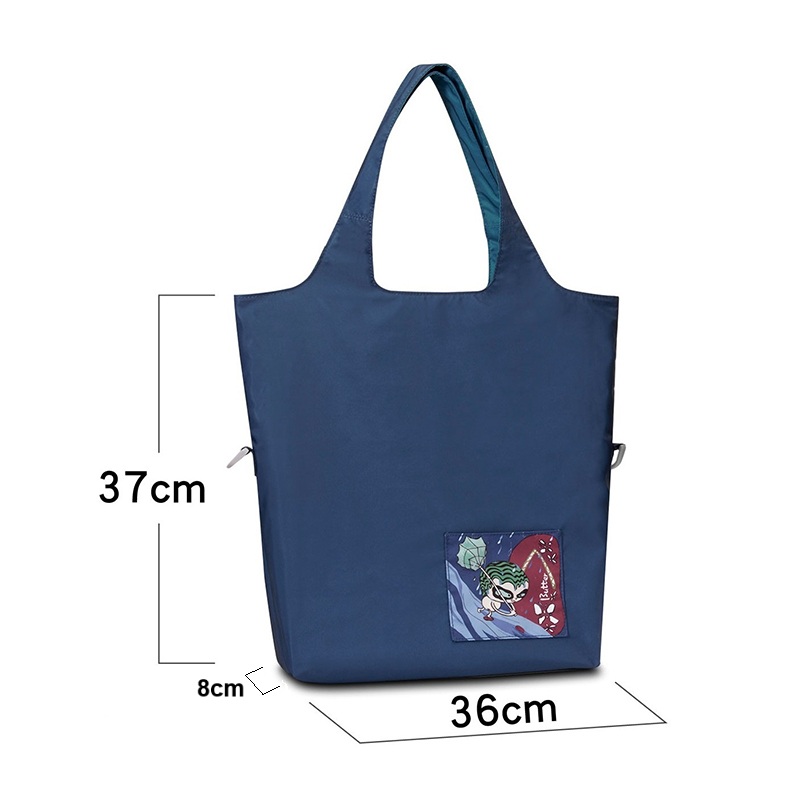 Eco-friendly Dual-Color Reversible tote bag (Indigo), , large
