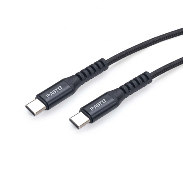 RASTO RX47 Type C to C 快充QC3.0鋁合金充電傳輸線1.2M - 編織材質抗拉扯、支持快速充電, , large