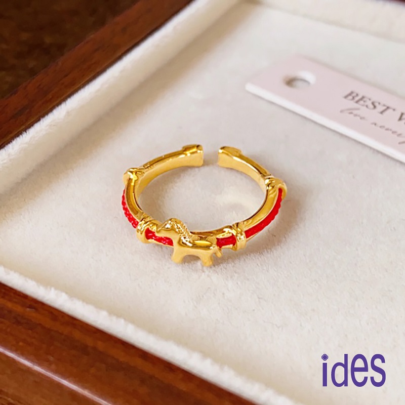 [ides愛蒂思] 輕珠寶時尚設計都會系列戒指/紅繩小馬-細版, , large
