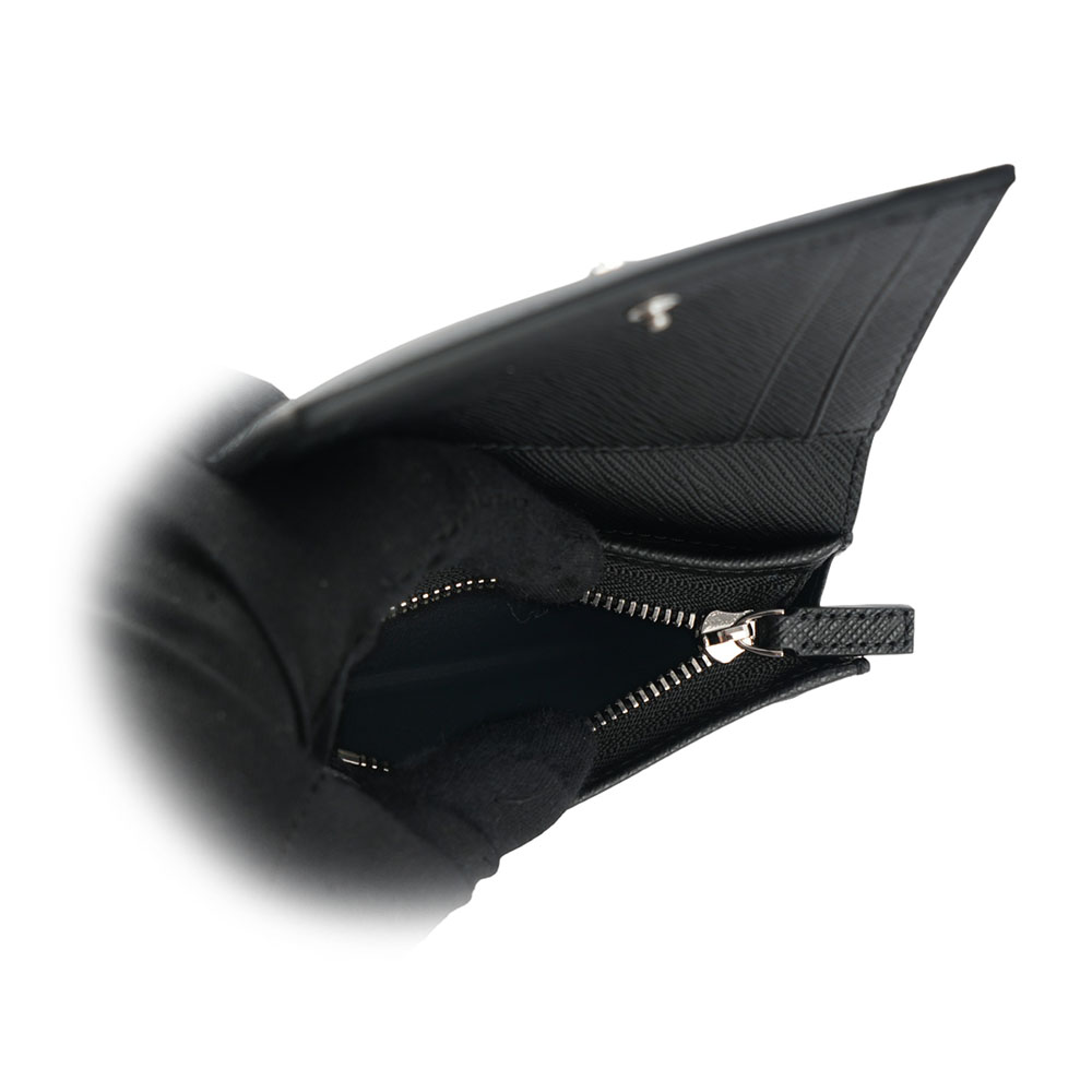 MONT BLANC Sartorial 匠心系列防刮牛皮暗釦二折短夾(黑色), , large