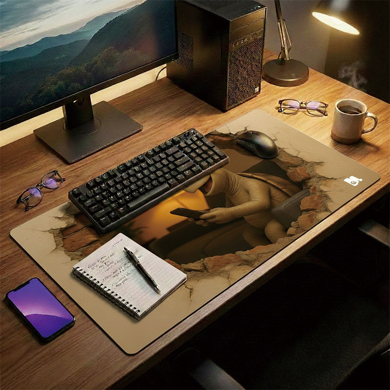 【Monster】 3D Scene Desk Mat (60x34cm) &ndash; Slider Turtle, , large