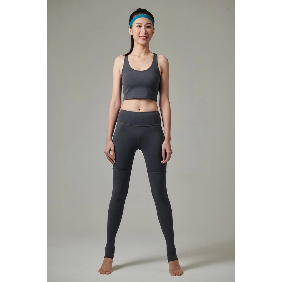 YOGA FLOW Brook Pants - 雙材質拼長褲 - 沉穩灰 Dark Grey, , large