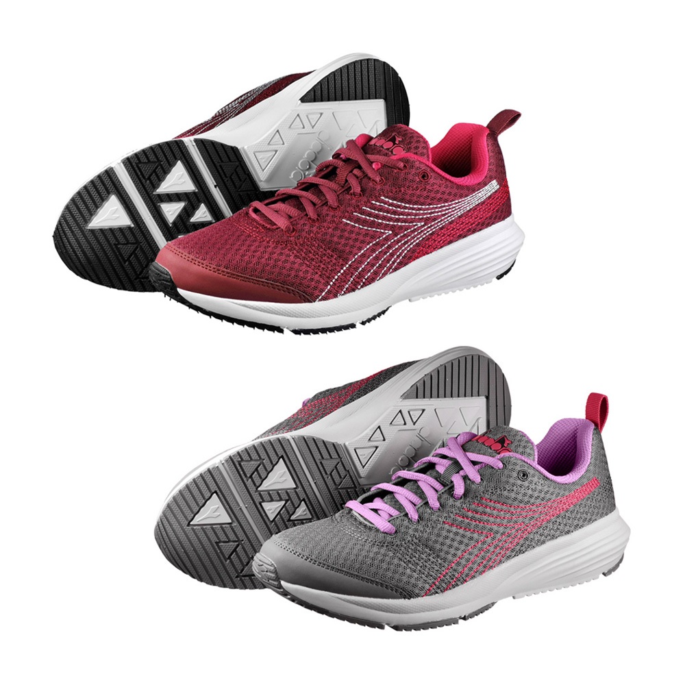 DIADORA迪亞多那 義大利進口 輕量運動慢跑鞋 EASY RUN 女運動鞋 女鞋 輕量 透氣 吸震 棉鞋墊 紅 灰