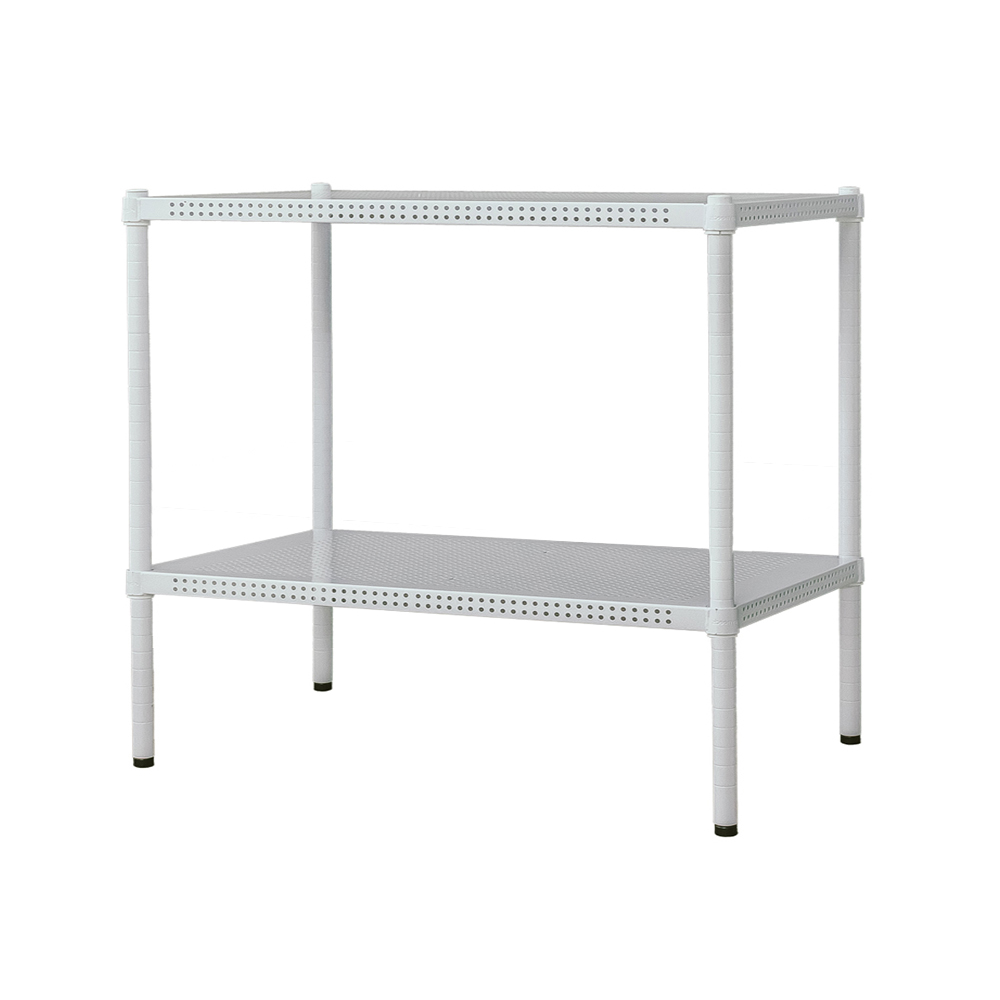 【Y HOUSE】60x45x60cm perforated board two-layer shelf perforated board shelf iron rack - paint white, , large