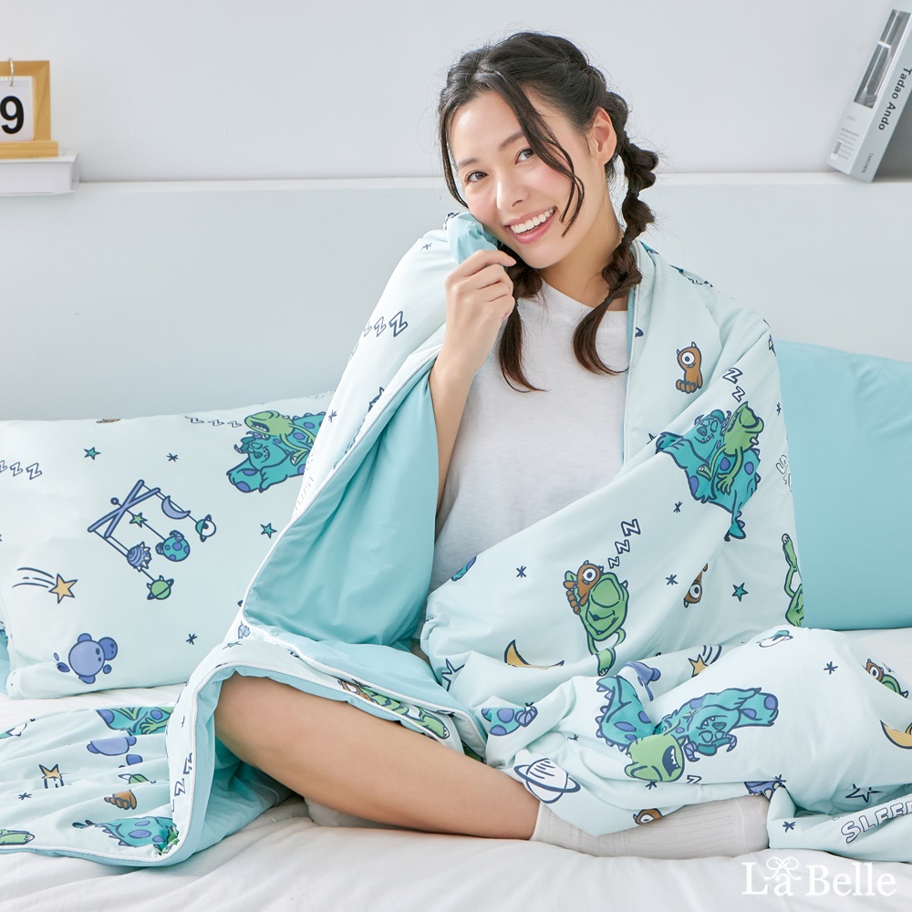 【Great Living 格蕾寢飾】義大利La Belle 迪士尼授權 眠綿冰升級2.0 玻尿酸抗菌涼感涼被 150x195cm-怪獸檸檬塔 怪獸電力公司, , large