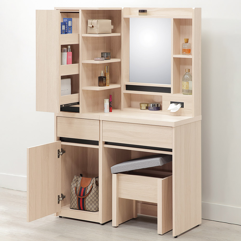 【Hampton 漢汀堡】朵尼3.3尺鏡台-含椅, , large