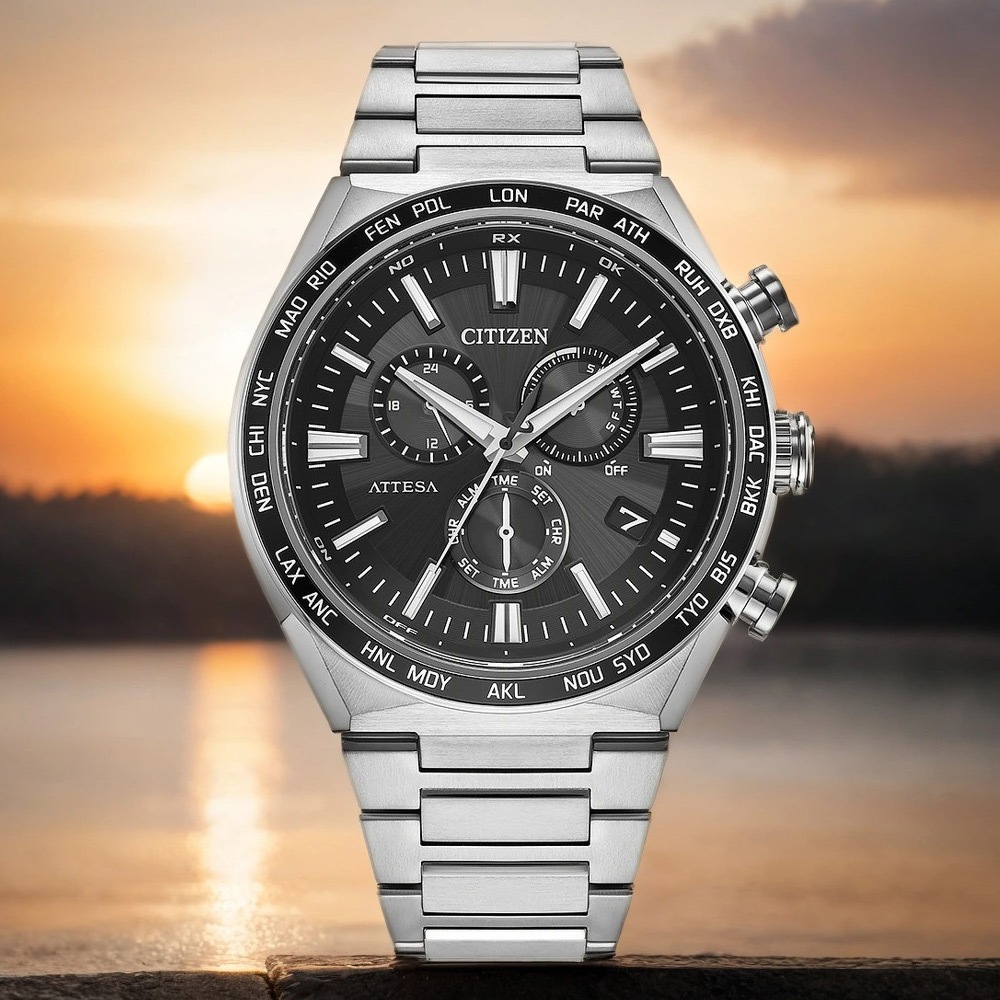 CITIZEN 星辰 超級鈦 光動能電波計時手錶 CB5966-69E, , large