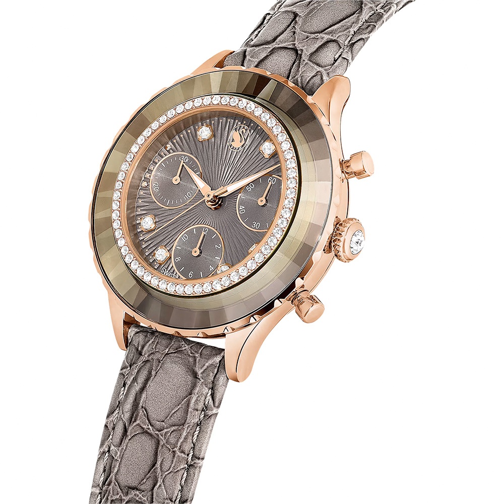 SWAROVSKI 施華洛世奇 Octea Chrono 水晶計時手錶 女錶-37mm 5671153, , large