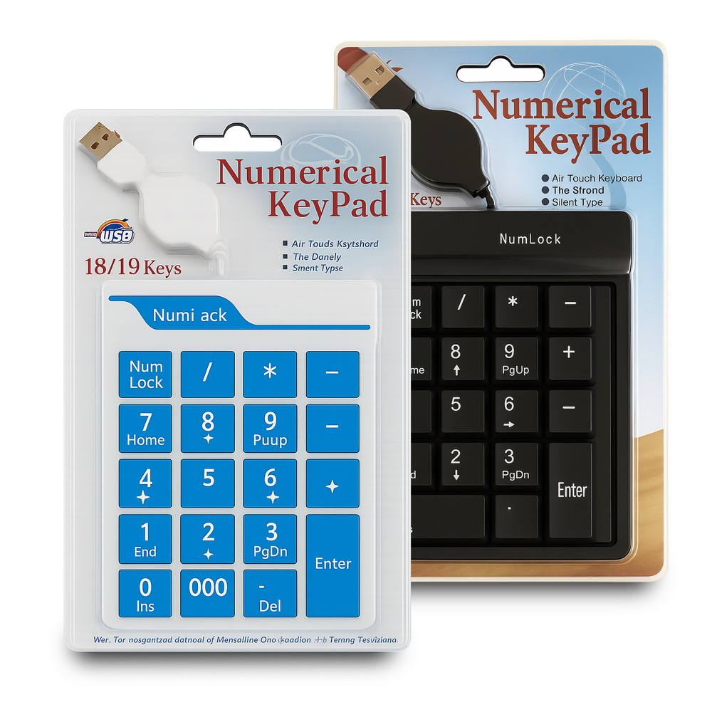Pack of 2 DK1 Professional USB Precision Numeric Keypad (Random Color), 顏色隨機出貨, large