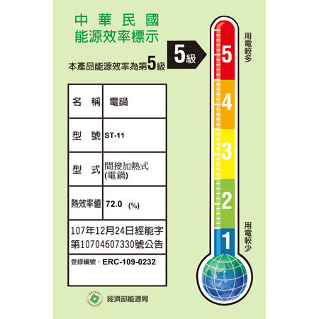 白鐵色【萬國牌】11人全不鏽鋼分離式電鍋110V(ST-11)9022, , large
