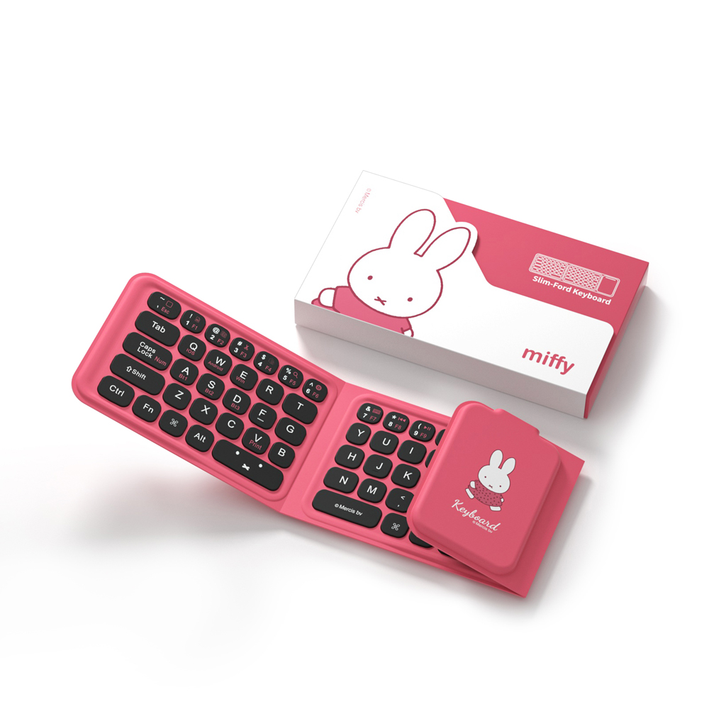 Miffy x MiPOW F01 米菲x麥泡聯名三折無線藍牙折疊鍵盤 海藍色, , large